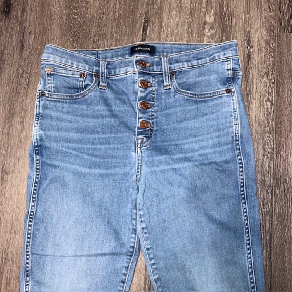 J Crew Denim Jeans Size 29 Blue Womens Raw Hem Button Fly Pants - Picture 2 of 8